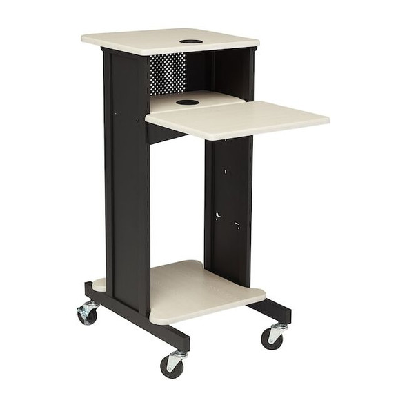 Oklahoma Sound Media Cart,40.5 in H,Black; Ivory PRC200