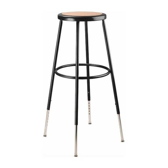 National Public Seating Black Hardboard Stool,31-39"H,Stationary 6230H-10