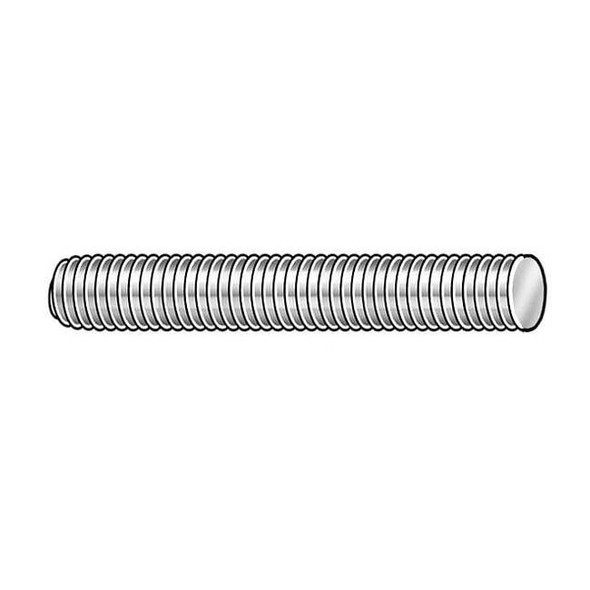 Fully Threaded Rod, 1/4"-28, 6 ft, Steel, Grade 2, Zinc Plated Finish