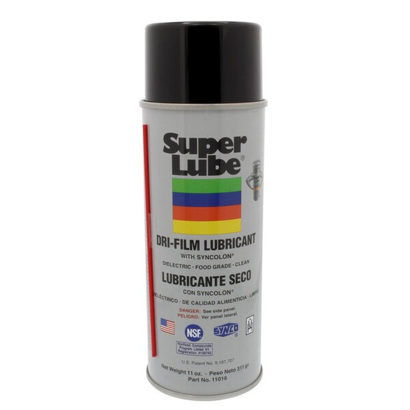 Super Lube Dry Film Lubricant, 11 oz., Aerosol Can, PTFE, White 11016