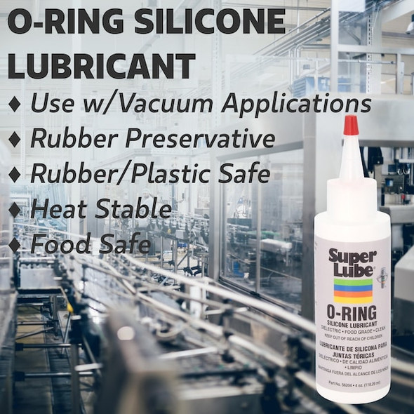 Super Lube Silicone Lubricant, 4 oz, Squeeze Bottle, Silicone, Colorless 56204