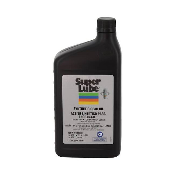 1 qt. Gear Oil Bottle, 220 ISO Viscosity, 90 SAE, Translucent Clear