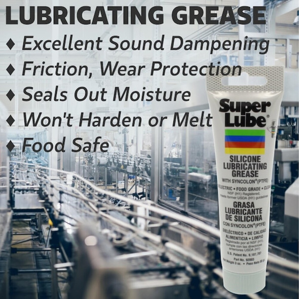 Multipurpose Grease, 3 oz, Tube, Silicone Base, 500 Degrees F Max Op Temp, White  92003