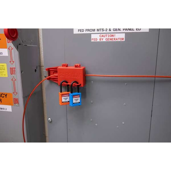 Padlock, Keyed Alike, Nylon, Orange, 1 1/2 in Shackle Height, 1 1/2 in Body Width, 6 No. of Keys