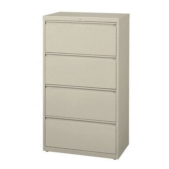 Hirsh 30 in W 4 Drawer Lateral File Cabinet, Putty,  A4/Legal/Letter 14976