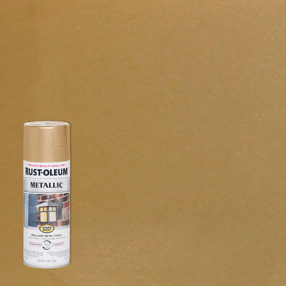 Rust-Oleum Stops Rust 11 Oz. Vintage Metallic Spray Paint, Warm Gold 286524