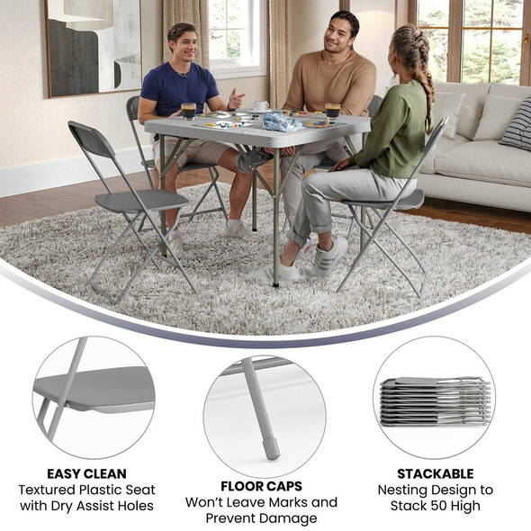 Flash Furniture 2-LE-L-3-GREY-GG