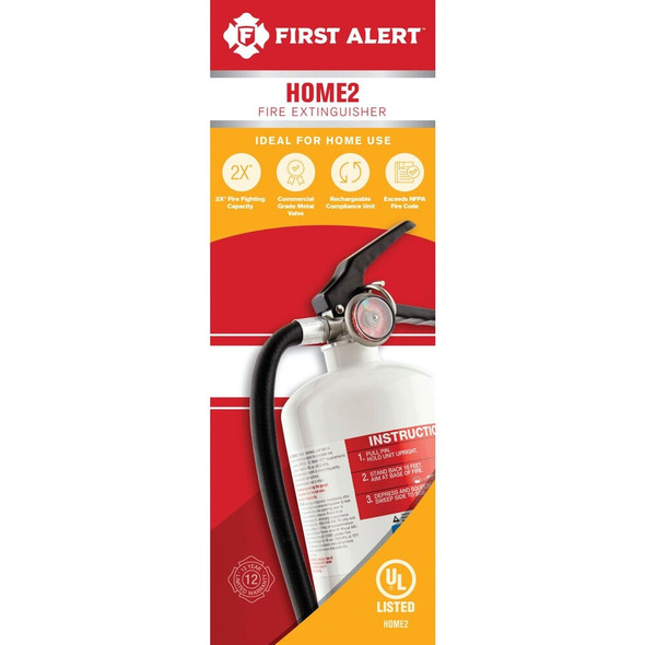 First Alert 2-A:10-B:C Rechargeable Heavy-Duty Home Fire Extinguisher HOME2 303535