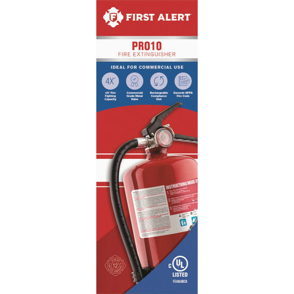 First Alert 4-A:60-B:C Rechargeable Commercial Fire Extinguisher PRO10