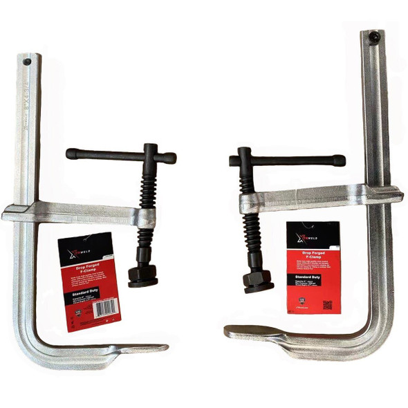 TCFF124800HS XTRweld 12 in Clamp, F, 4800 PSI, 3-P S-Pad, Steel Chrome