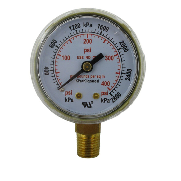 PG20400 XTRweld Pressure Gauge, 2in, 400 PSI/kPa, 1/4NPT, Brass