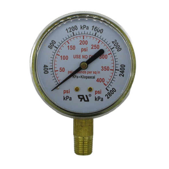PG25400 XTRweld Pressure Gauge, 2.5in, 400 PSI/kPa, 1/4NPT, Brass