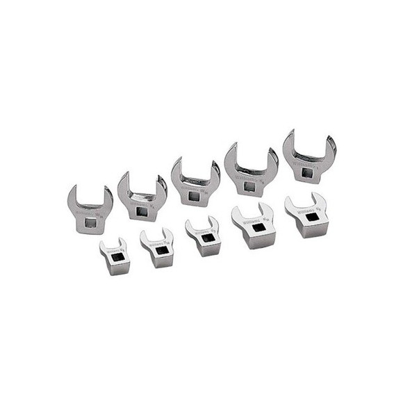 JHWWSBCO-10 Crowfoot Wrench Set, 3/8" Drive, Open End, SAE, 10 Pieces