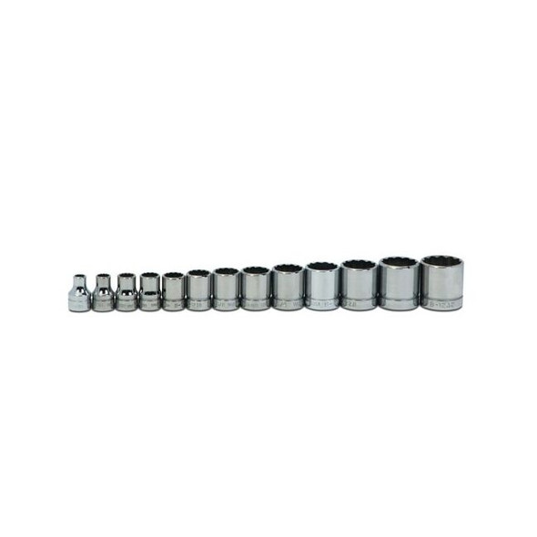 WSB-13RC Williams Socket Set, 13 Pieces, 3/8 Inch Drive, Shallow, 12 Point