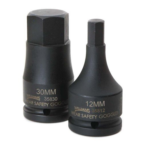 35832 Williams Socket Bit, 3/4 Inch Drive, 32 MM Size, Hex, 3 1/2 Inch OAL