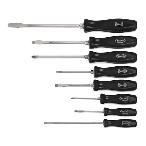 100P-8MD Williams Screwdriver Set, Slotted, Phillips®, 8 Pieces