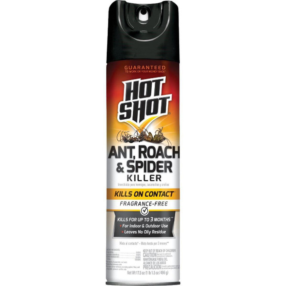 HG-96780 Hot Shot 17.5 Oz. Fragrance-Free Aerosol Spray Ant, Roach, & Spider Killer