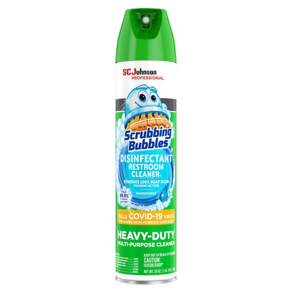 313358 Scrubbing Bubbles Disinfectant Restroom Cleaner, 25 oz, Aerosol, Clear