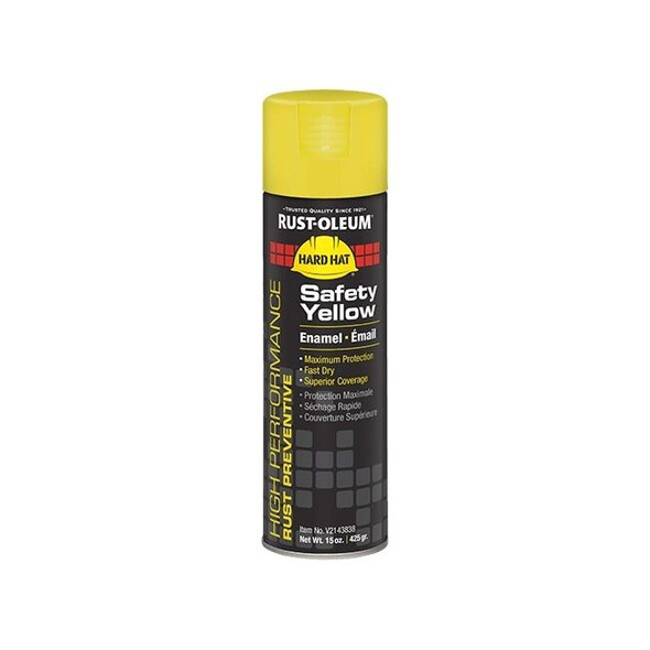 V2143838 Rust-Oleum V2100 Spray Paint, 15 oz, Aerosol, Spray, Safety Yellow