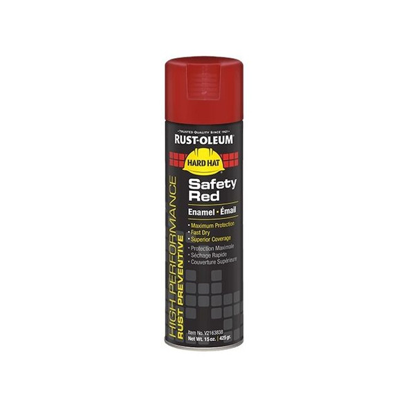 V2163838 Rust-Oleum V2100 Spray Paint, 15 oz, Aerosol, Spray, Safety Red, Gloss