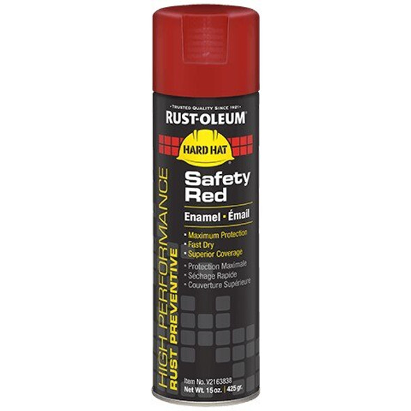 V2163838 Rust-Oleum V2100 Spray Paint, 15 oz, Aerosol, Spray, Safety Red, Gloss