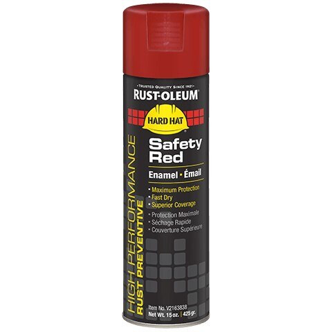 V2163838 Rust-Oleum V2100 Spray Paint, 15 oz, Aerosol, Spray, Safety Red, Gloss