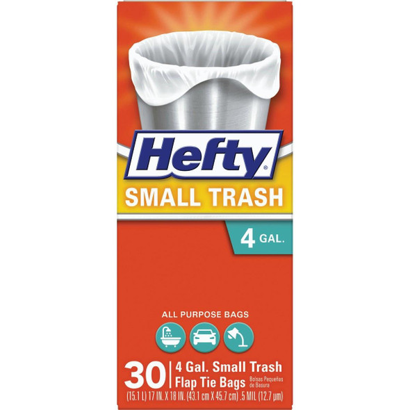 E20119 Hefty 4 Gal. Small White Trash Bag (30-Count)