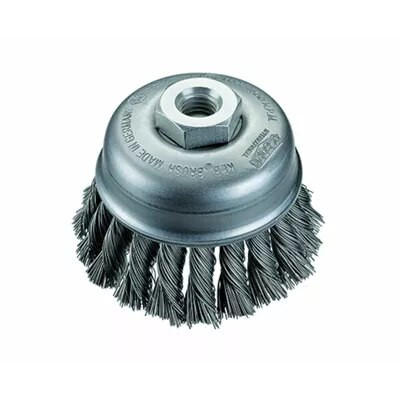 99041 Osborn KNOT WIRE CUP (4" ODx.020" STEELx5/8-11 NC AH){Clamshell}