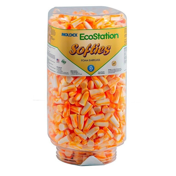6702 Moldex EcoStation Earplug Refill, One Size, Foam, Tapered, Uncorded, Orange, 33 dB, Wall