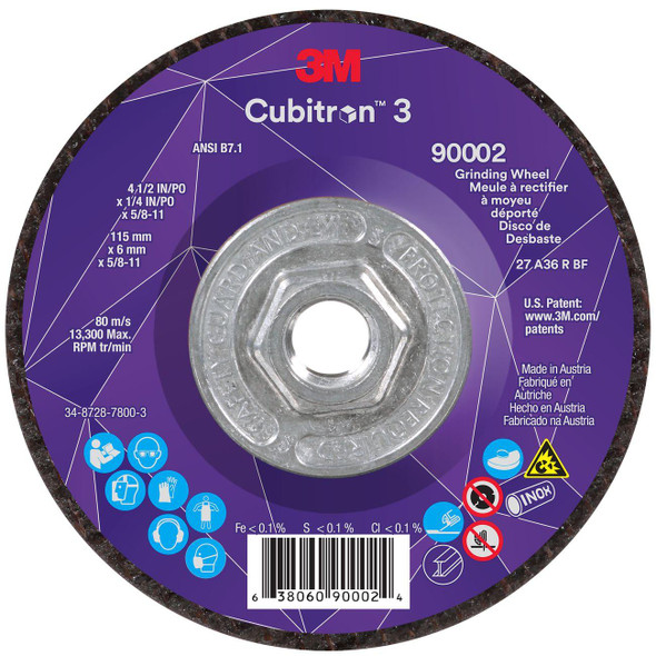 7100312968 Cubitron™ 3 Depressed Center Grinding Wheel, 4 1/2 Inch Dia