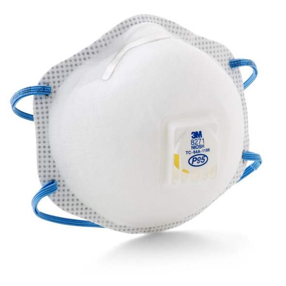7000002047 3M™ 8271, Disposable Respirator, Standard, P95, White, Cup