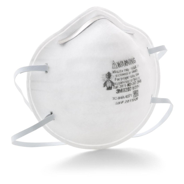 7000052787 3M™ 8200, Disposable Respirator, Standard, N95, White, Cup