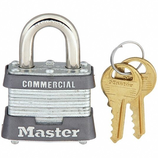 3KA Master Lock Steel Laminated Padlock, Keyed Alike, 1-9/16"