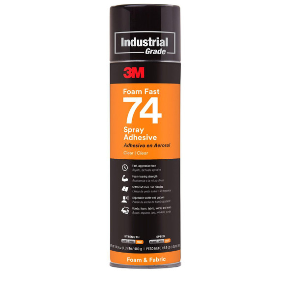 21200-50045 3M Foam Fast 74 spray adhesive, Clear, 24 oz