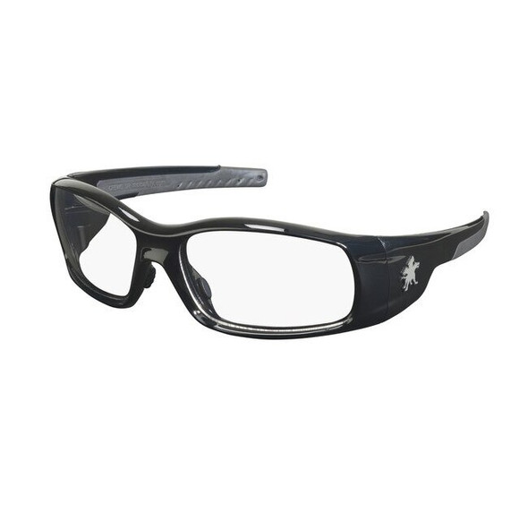 SR110 MCR Safety Swagger SR1 Series Safety Glasses, Clear Lens, Black Frame