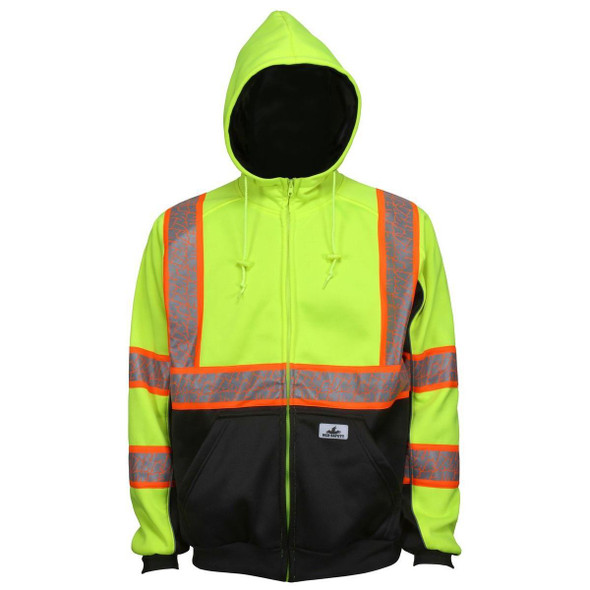 SSCL3LZX4 MCR Safety - Hi-Vis Class 3 Polyester Lime/Black Hoodie Size: 4X-Large