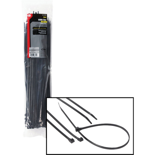 46-315UVB Gardner Bender 14 In. x 0.17 In. Black Nylon Ultra Violet Cable Tie (100-Pack)