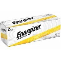 Energizer Industrial Alkaline Batteries, Size C, 12 per pack, 6 packs per case.