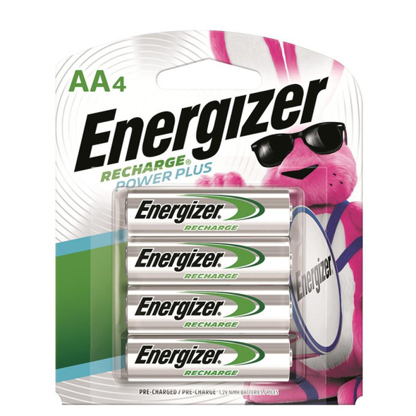 Energizer Power Plus Rechargeable Batteries, Size AA, 4 per pack, 24 packs per case.