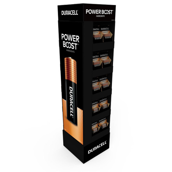 41333-03827 Duracell Coppertop Tower Floor Stand Display - 88 Count, AA/AAA - 8 pack