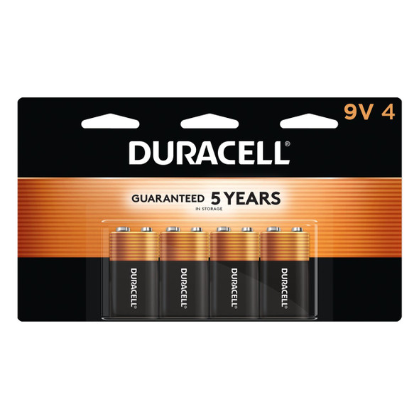 MN16RT4Z Duracell, MN1604 Alkaline Battery, 9V, Coppertop, 4PK