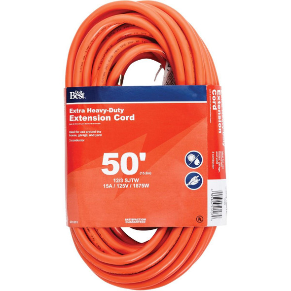 OU-JTW-123-50-OR 50 Ft. 12/3 Heavy-Duty Outdoor Extension Cord