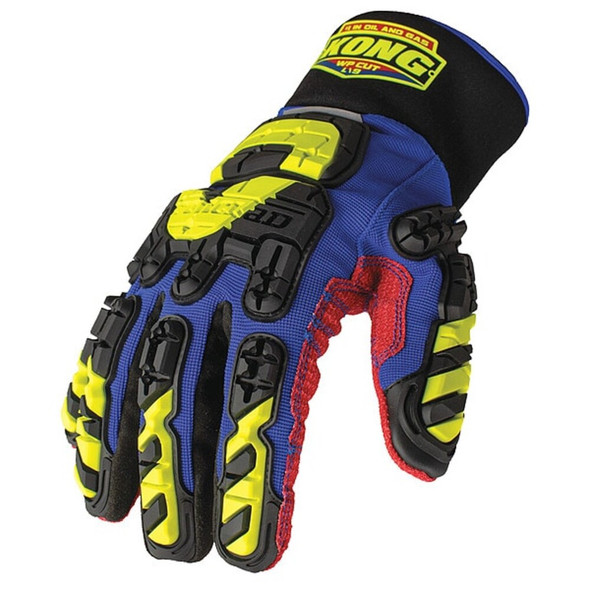 Mechanics Gloves, Nylon-Polyurethane Palm, Polyester Lining, Blue-Red, 2XL ( 6 )  KDC5W-06-XXL