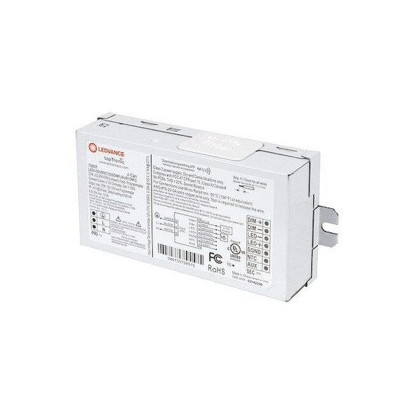 Ledvance LEDDriver,NFC,0-10V,5-1/8in-L,1PK LEDrv25UNVC1250DIM1JAUX12NFC