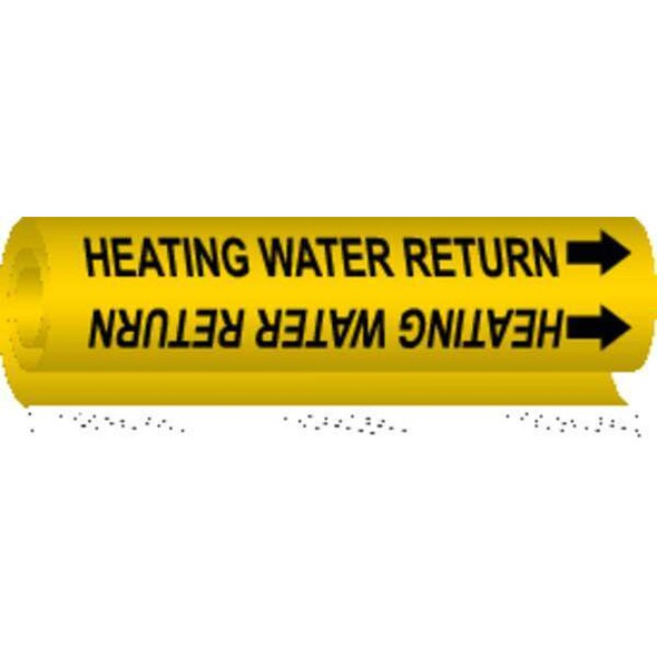 Brady Pipe Marker,Heating Water Return,Yellow 5702-II