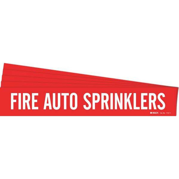 Brady Pipe Marker,Fire Auto Sprinklers,PK5, 7107-1-PK 7107-1-PK