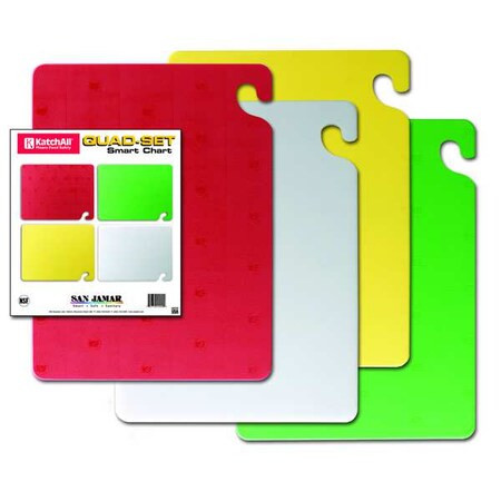 San Jamar Cutting Board Set,12x18,4 Boards, PK4 CB1218QS