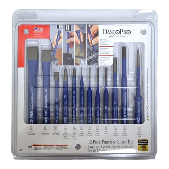 Dasco Pro Punch & Chisel Kit, 12 Piece 88 Dasco Pro Punch & Chisel Kit, 12 Piece 88