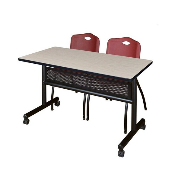 Kobe FlipTop Table,w/2M Stack Chairs,48"x24" MKFTM4824PL47BY