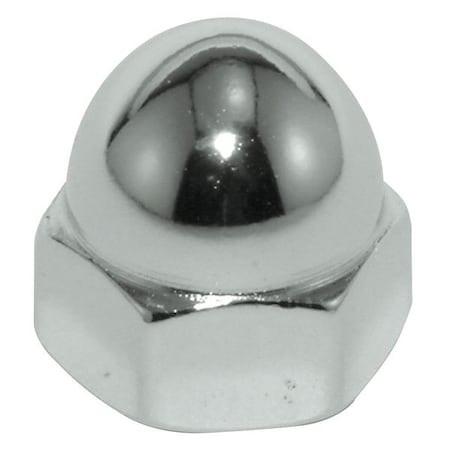 Low Crown Cap Nut, 7/16"-20, Steel, Plain, 11/16 in H, 5 PK